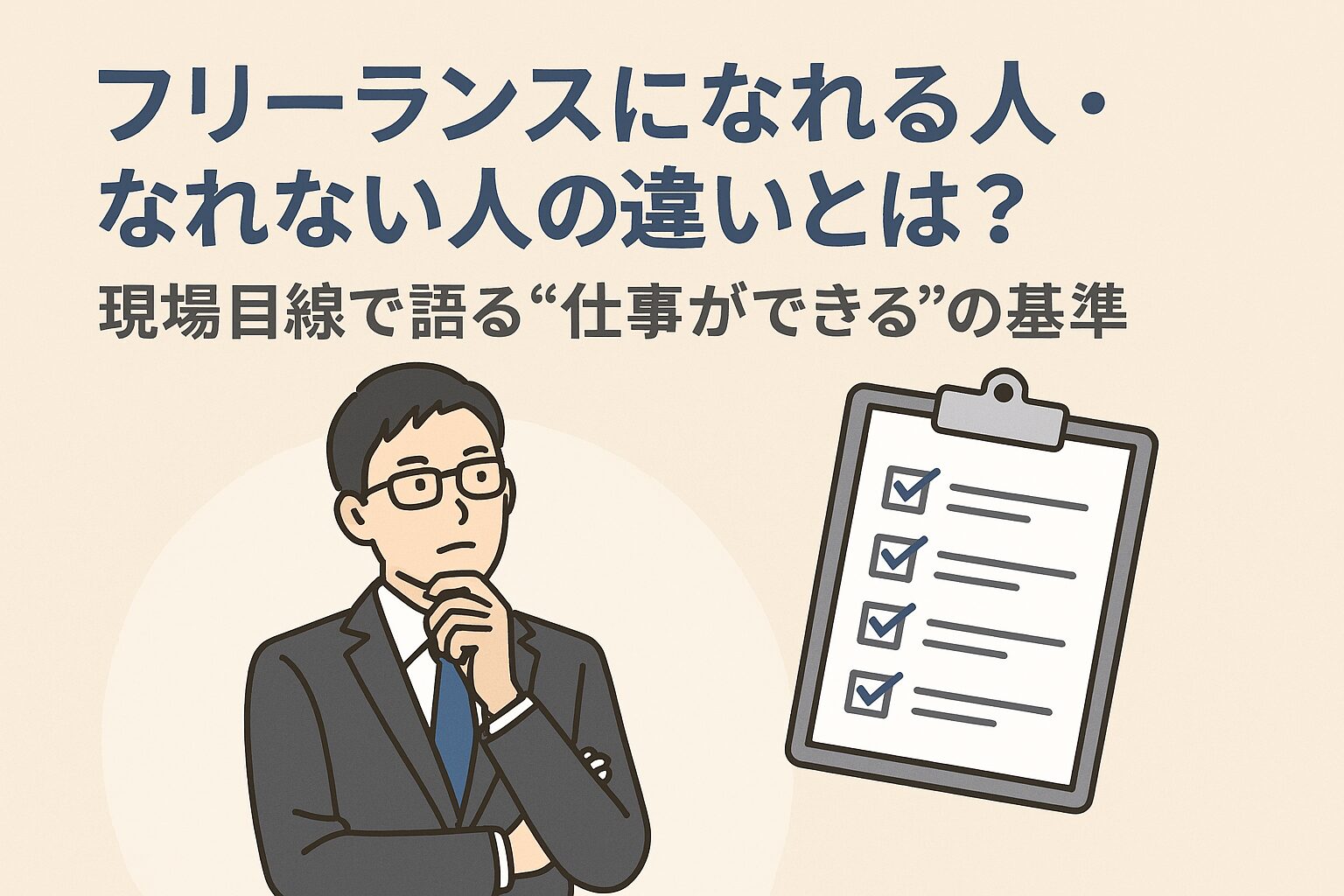 フリーランスになれる人・なれない人の違いとは？現場目線で語る“仕事ができる”の基準