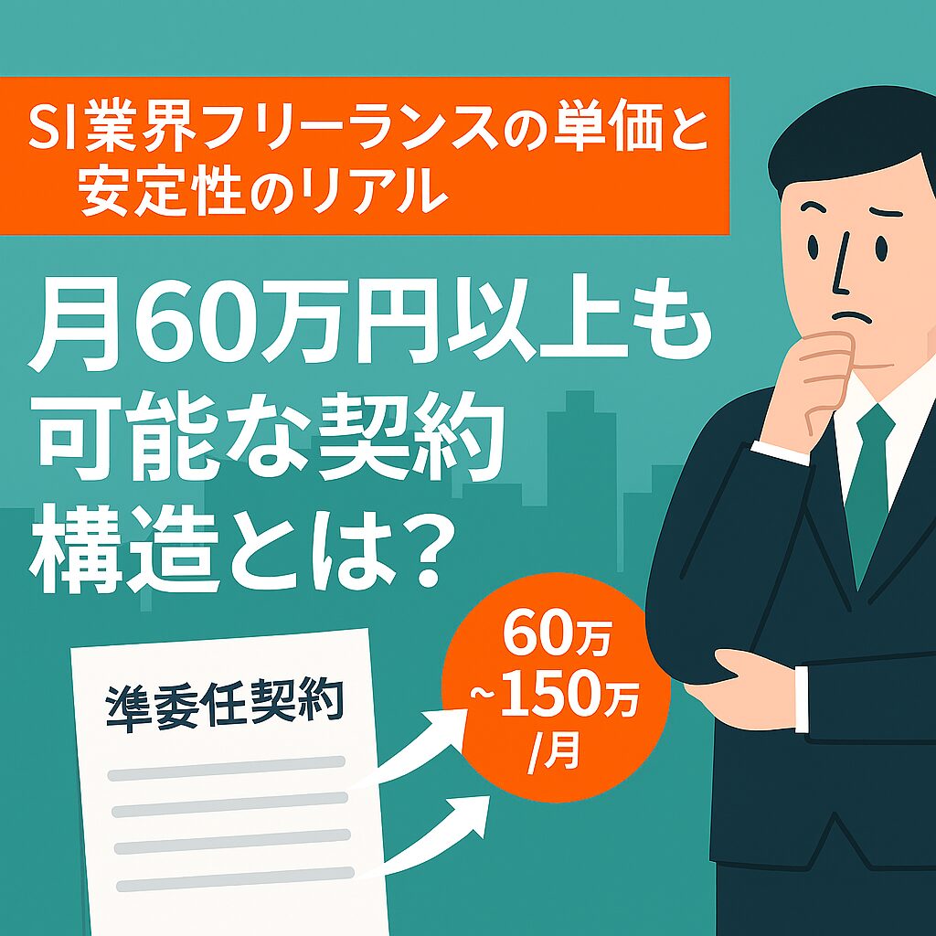 SI業界フリーランスの単価と安定性のリアル：月60万以上も可能な契約構造とは？