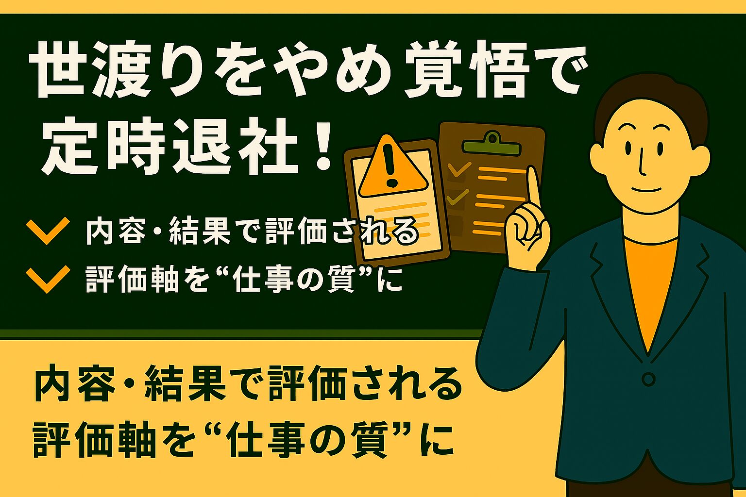 世渡りしない覚悟が定時を守る：評価軸を“結果”に戻す